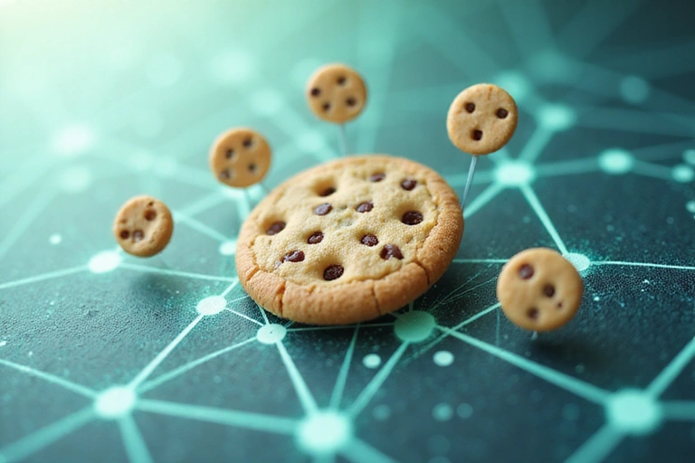 Illustration de cookies numériques et de protection des données